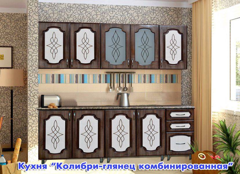 кухня прямая колибри глянец комбинированная в Пятигорске