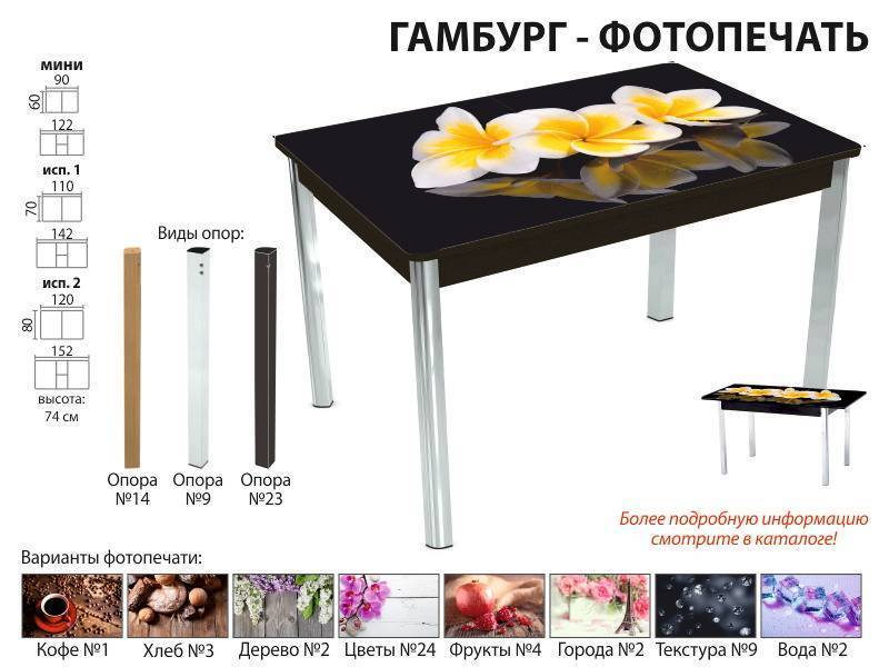 стол обеденный гамбург фотопечать в Пятигорске