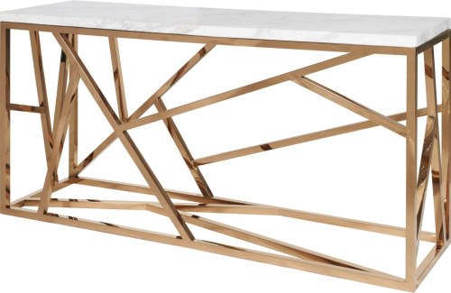 консоль geometric 180x50x90 золото, белая столешница в Пятигорске