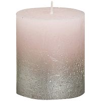 свеча большая розовая с серебром rustic, 80х68 мм в Пятигорске