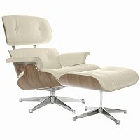 кресло eames style lounge chair & ottoman кремовое в Пятигорске