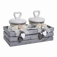 банка love с крышкой, набор 2 шт. на подставке серого цвета в Пятигорске