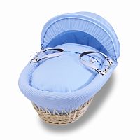 колыбель-переноска gift wicker moses basket натуральная, голубое белье в Пятигорске