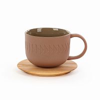 чашка с блюдцем tactile диаметр 9,4 коричневый в Пятигорске
