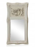 зеркало настенное прямоугольное в высокой белой раме францини distressed chalk white в Пятигорске