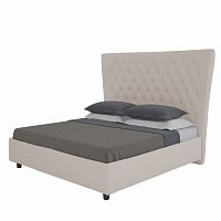 кровать двуспальная 160х200 серо-коричневая из велюра quicksand в Пятигорске