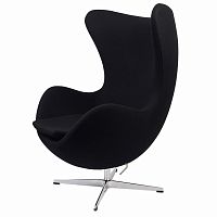 кресло arne jacobsen style egg chair черное в Пятигорске