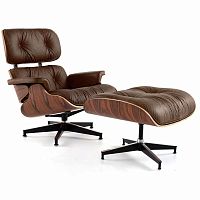 кресло eames style lounge chair & ottoman premium коричневое в Пятигорске