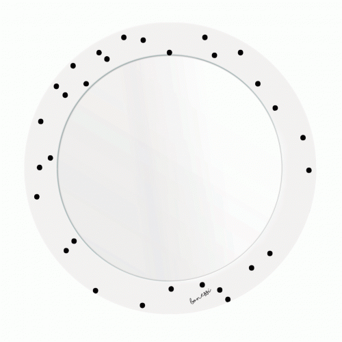 зеркало с рисунком белое круглое черные точки pois в Пятигорске