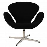 кресло arne jacobsen style swan chair черная шерсть в Пятигорске