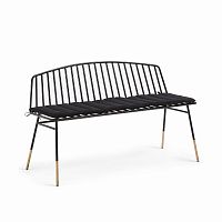 siena bench 120 черный металл черная ткань от la forma (ex julia grup) в Пятигорске