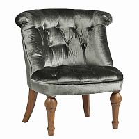 кресло sophie tufted slipper chair микровелюр серое в Пятигорске