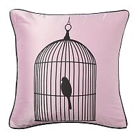 подушка с птичкой в клетке birdie in a cage pink в Пятигорске