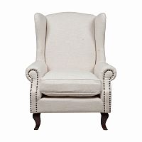 кресло collins wingback chair кремовая ткань в Пятигорске