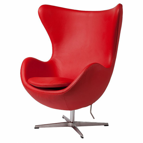 кресло egg chair кожа красное в Пятигорске