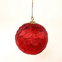 шар новогодний красный с блестящими чешуйками paper ball, 10 см в Пятигорске