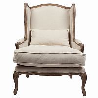 кресло мягкое с ушами lorraine chair with burlap бежевое в Пятигорске