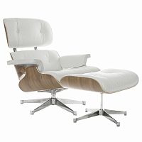 кресло eames style lounge chair & ottoman белое в Пятигорске