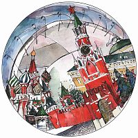 тарелка сувенирная спасская башня в Пятигорске