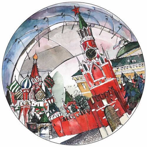 тарелка сувенирная спасская башня в Пятигорске