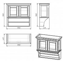 шкафчик навесной с двумя полками провинция с состариванием в Пятигорске