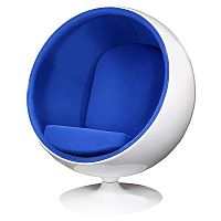 кресло eero ball chair синее с белым в Пятигорске