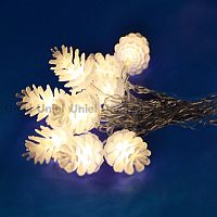 светодиодная гирлянда «шишки» 280см белая (09582) uniel uld-s0280-020/dta warm white ip20 pine cones в Пятигорске