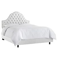 кровать двуспальная 160х200 белая с каретной стяжкой alina tufted white в Пятигорске