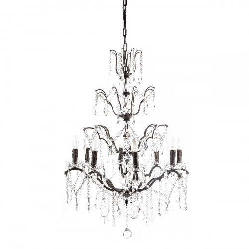 люстра maria theresa grande 8 lamps чёрная, прозрачная в Пятигорске
