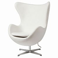 кресло egg chair кожа белое в Пятигорске