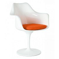 кресло tulip armchair бело-оранжевое шерсть в Пятигорске