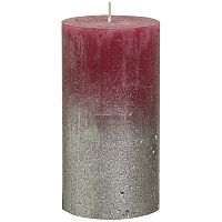 свеча большая бордовая с серебром rustic, 130х68 мм в Пятигорске