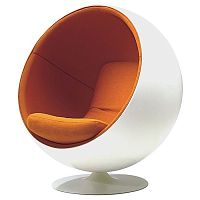 кресло eero ball chair бело-оранжевое в Пятигорске