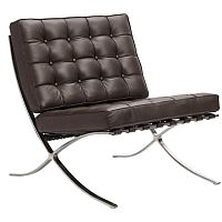 кресло barcelona chair кожа коричневое в Пятигорске