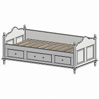 кровать-кушетка 90х190 с ящиками белая нордик в Пятигорске