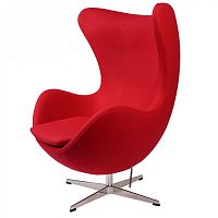 кресло arne jacobsen style egg chair красная шерсть в Пятигорске