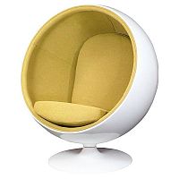 кресло eero ball chair бело-горчичное в Пятигорске