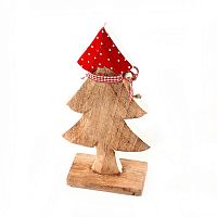 украшение новогоднее ель деревянная красная в горошек love tree, 28х12х6 см в Пятигорске