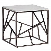 стол журнальный black chrome cube 55*55*56 см хром, белый в Пятигорске