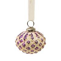шар новогодний фиолетовый со снежным декором snow ball, 8х7х7 см в Пятигорске