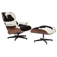 кресло lounge chair & ottoman черно-белое в Пятигорске